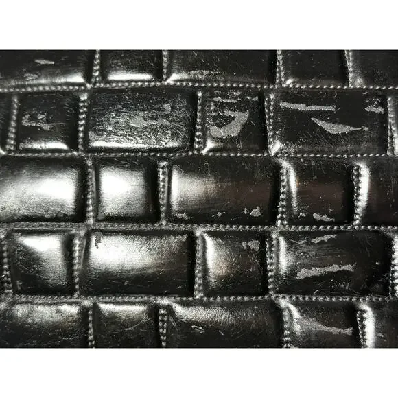 CHANEL Frozen Black Quilted Vinyl Chocolate Bar Large Grand Shopper Tote Bag - Picture 11 of 11